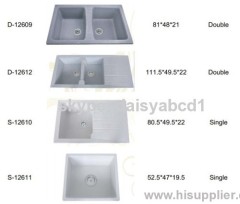 White quartz stone sinks