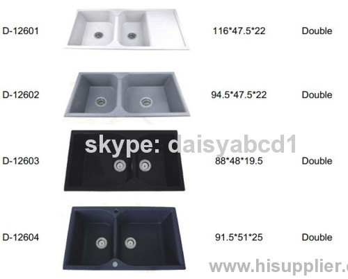 Black quartz stone sinks