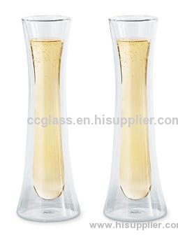 Inside-out double wall Glass Champagne Flute