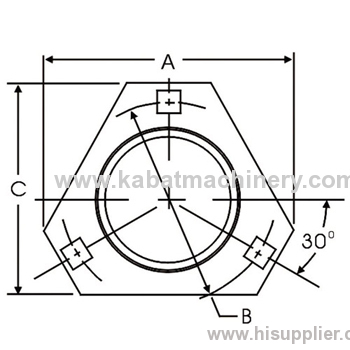 Triangular 3-Bolt Hole Self-Aligning Mounting Flanges