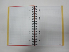A5 2 subject spiral notebook/college notebook with cutting line