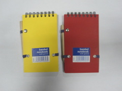 double wire notepad with pencil&elastic band college ruled