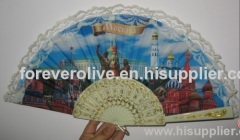 New Retro Spanish Folding Hand Fan Decorative Design Chrysanthemum Flowers With Lace, YFK659B