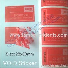 Matt Laminated Warranty VOID Seal Stickers