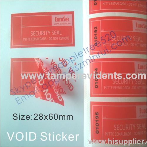 Matt Laminated Warranty VOID Seal Stickers