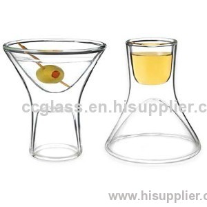 Double Wall Borosilicate Martini Glass Dishwasher Safe