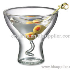 Double Walled Borosilicate Martini Glass