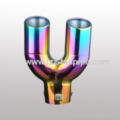 Universal colorful stainless steel car dual exhaust pipe