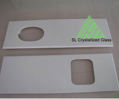 Crystal white crystallized glass vanity top