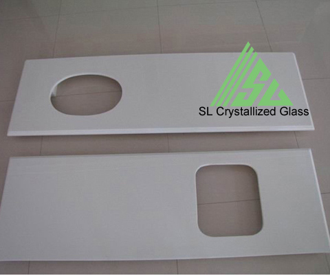 Crystal white crystallized glass vanity top