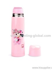 Children metal Thermos Bottle WIth Cartoon Design Heat Transfer Sticker