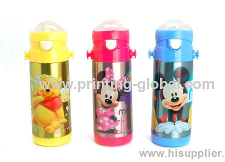 Children Drinking Bottle With Disney Design Heat Transfer Sticker