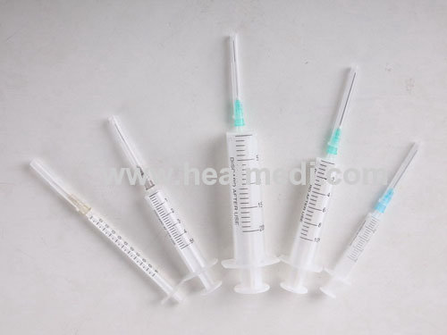 Disposable two part syringe 2ml-60ml with needles