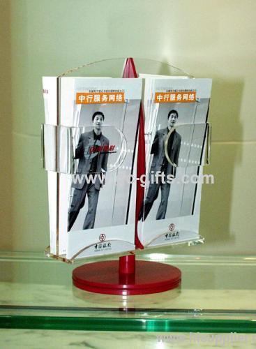 Red and clear revolving stable acrylic display rack