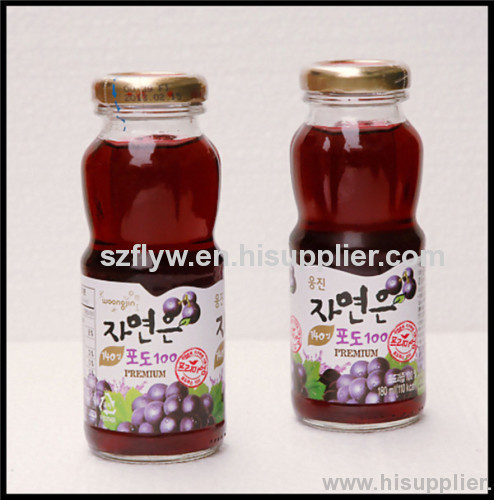 Custom High Quality Eco-friendly Grape Juice Bottle Labels