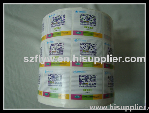 Custom Roll Artpaper 4C Pill Bottle Label For Labeler