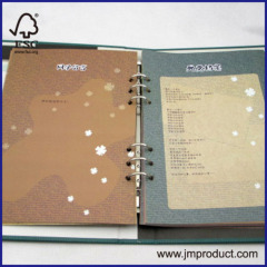 hardcover class book with folder