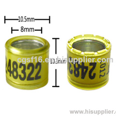 GSF-APPR-HC aluminum with plastic 8mm pigen foot ring