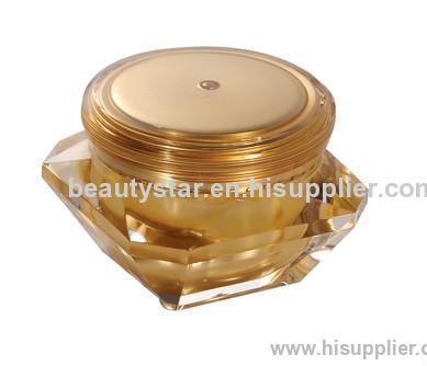Cosmetic packaging diamond gold acrylic jar