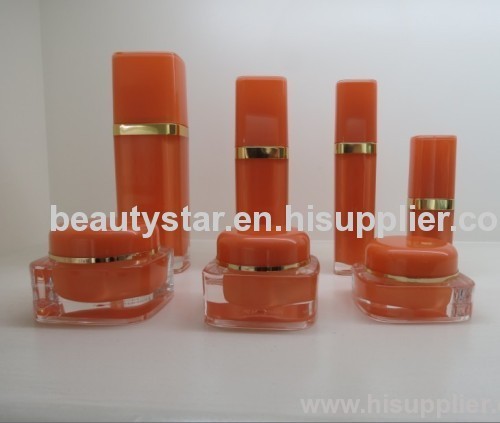 15ml 30ml 50ml 75ml 125ml Yellow Square Plastic Acrylic Cosmetics Jar