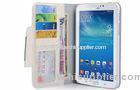 White Wallet Type Tablet PC Leather Case with 7 Card Holders For Samsung Galaxy Tab 3
