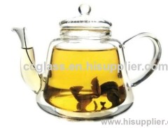 Insulated Hand Made Double Wall Glass Teapot Coffee Pot