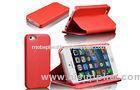 Anti-Wear PU Leather Phone Case with Stand For iPhone 5 , Custom Color / Pattern