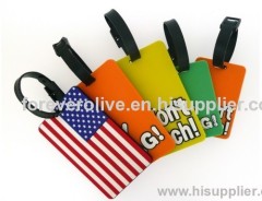 fancy soft pvc luggage tag rubber travel baggage tag