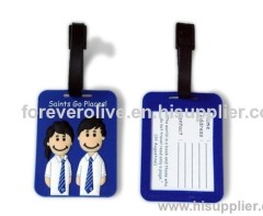 fancy soft pvc luggage tag rubber travel baggage tag