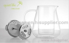 Mouth Blown Borosilicate Double Wall Glass Teapots Coffee Pots