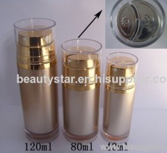 Acrylic cosmetic lotion bottle with double pumps
