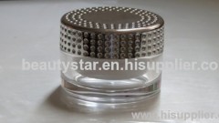 Diamond Cap Acrylic Jar For cosmetic packing