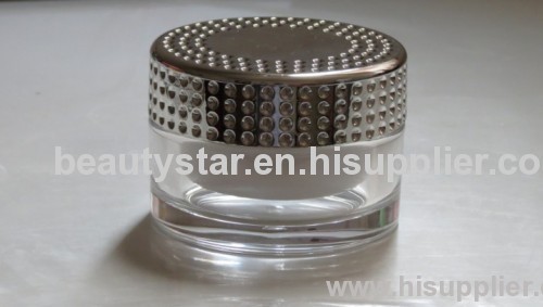 Diamond Cap Acrylic Jar For cosmetic packing