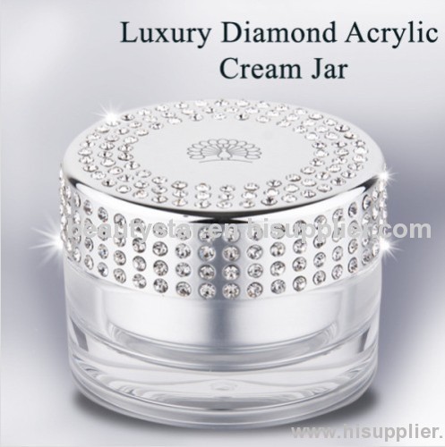Double Wall Acrylic Diamond Cap Jar for Cosmetic Packing