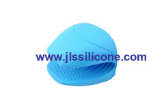 The light blue silicone oven mitts glove and heat resistant pot holder