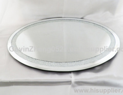 Swarovski oval mirror for dress up silver mirror art mirror wall mirror