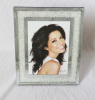 White glass swarovski photo frame