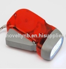 Three lamp hand press flashlight