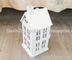 White Christmas house lantern candle holder tea light holder