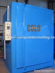 Fast heating powder coat oven