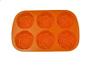 6 cavity rose silicone baking molds cake bake pan