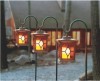 wooden solar lantern for garden