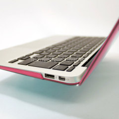 Straight line groove design Crystal Polycarbonate Plastic Protector Shell For 11-inch Macbook Air - Dark Pink