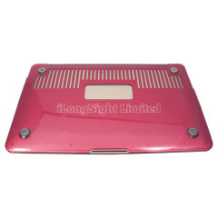 Straight line groove design Crystal Polycarbonate Plastic Protector Shell For 11-inch Macbook Air - Dark Pink