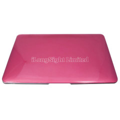 Straight line groove design Crystal Polycarbonate Plastic Protector Shell For 11-inch Macbook Air - Dark Pink