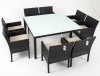 Garden rattan dining table and chair 8 persons sets