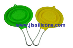 silicone pasta strainder for kitchen use with liner stainless steel handle