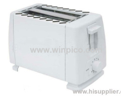 2-slice toaster with metal sides/pp ends /white