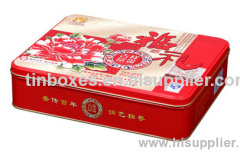 Rectangular tin box for biscuit