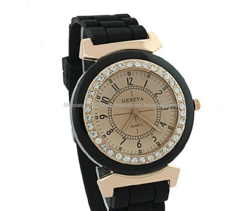 Newest Silicone Geneva Watch with Crystal